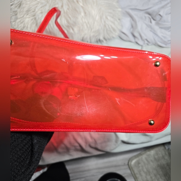 Samantha Thavasa Authentic Red PVC Clear Bag Crossbody/shouldwr Bag - Picture 11 of 16
